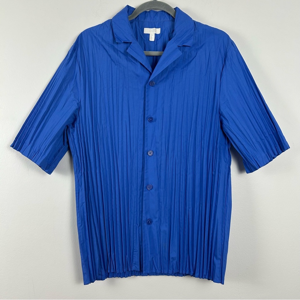 COS Recycled Polyester Plisse Short-Sleeve Shirt